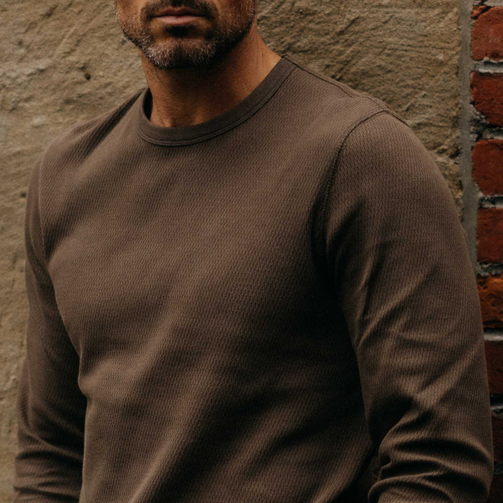 The Organic Cotton Waffle Crew Long Sleeve - Echo Market