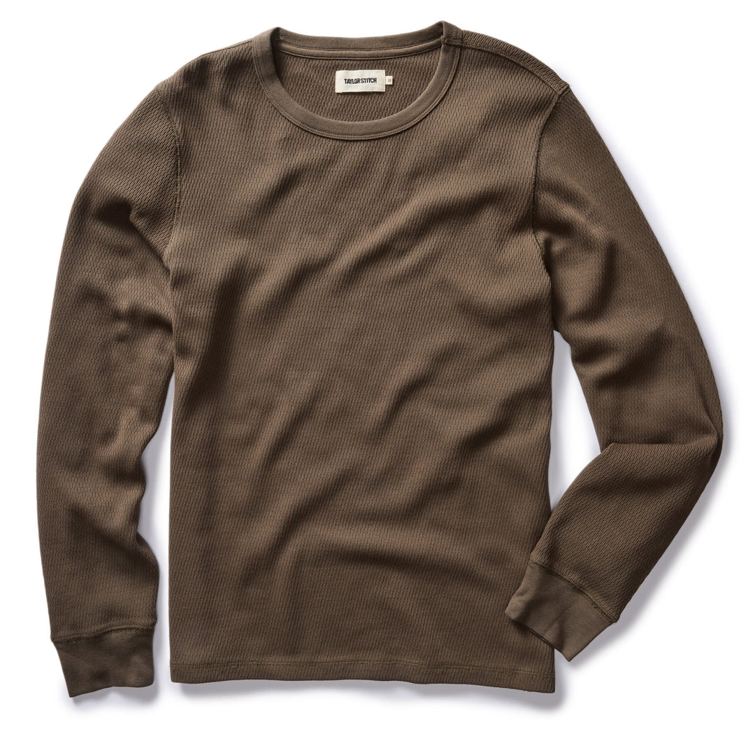 The Organic Cotton Waffle Crew Long Sleeve - Echo Market