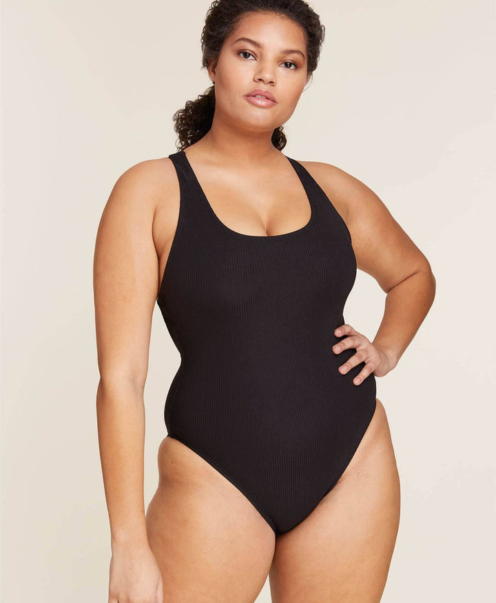The Tulum Ribbed One Piece | Black - Echo Market