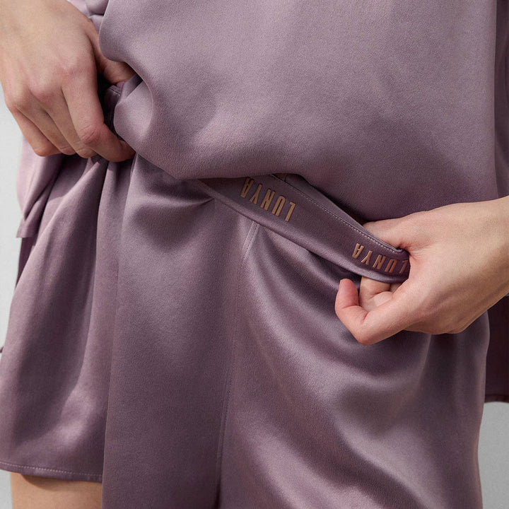 Washable Silk Tee Short Set | Frosted Crocus - Echo Market
