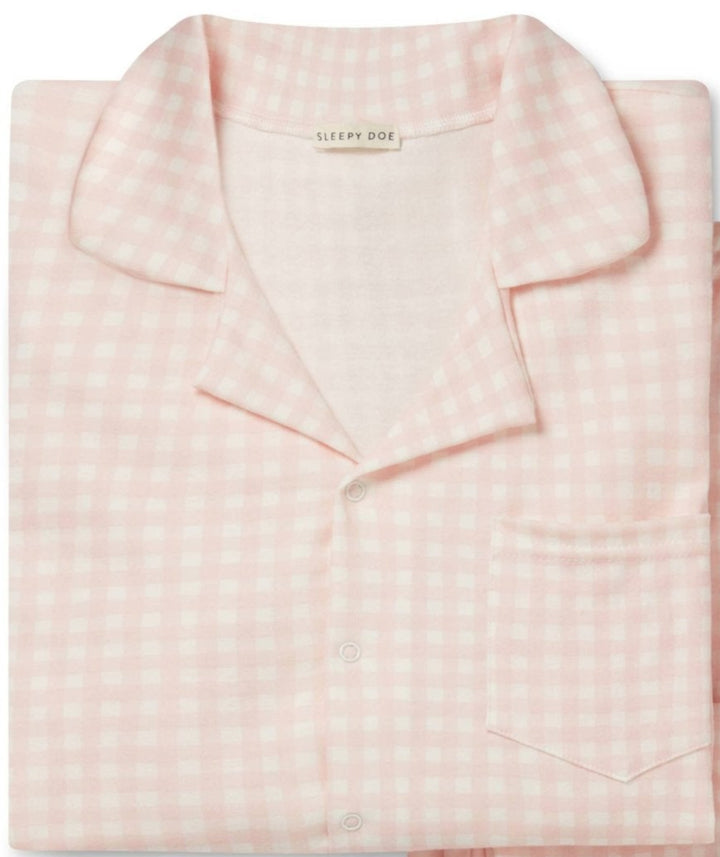 Women's Classic Pajama Set | Pink Gingham (Top) - Echo Market