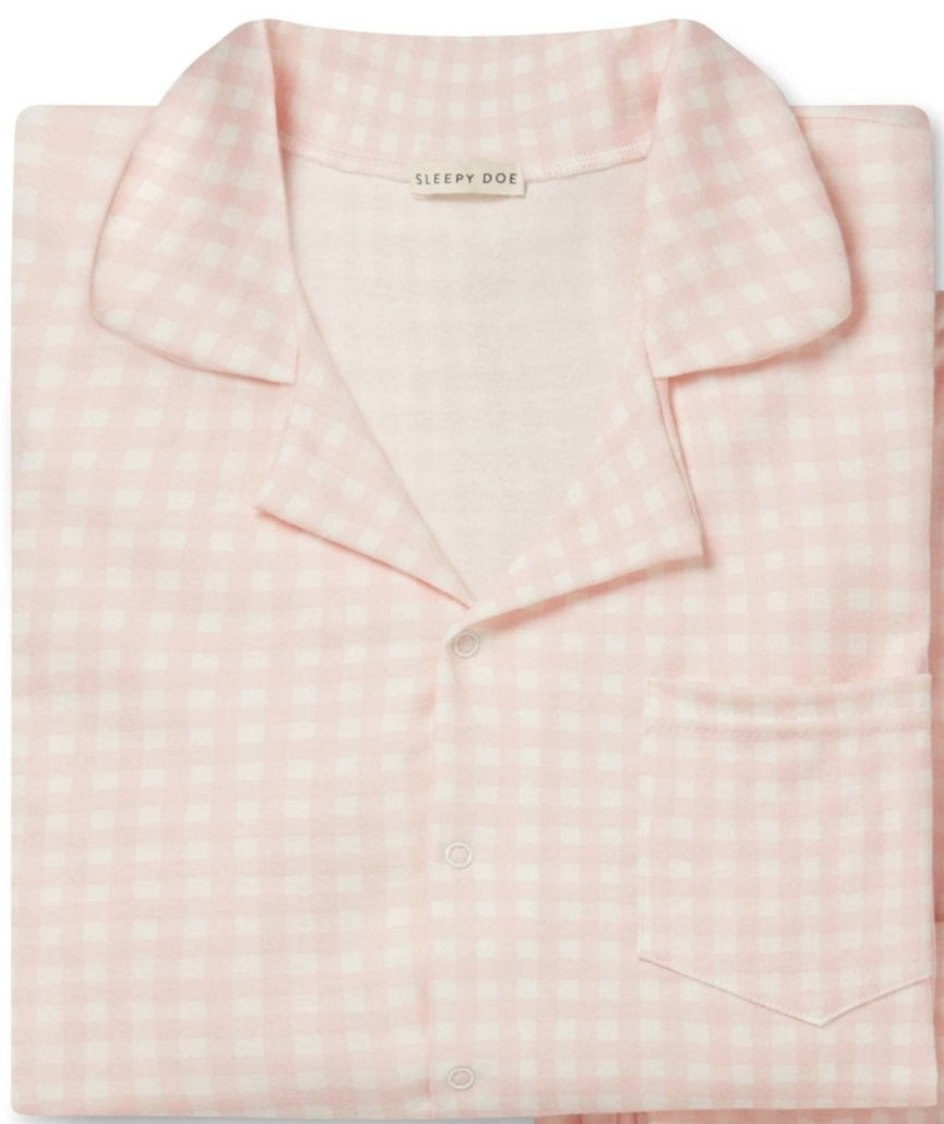 Women's Classic Pajama Set | Pink Gingham (Top) - Echo Market