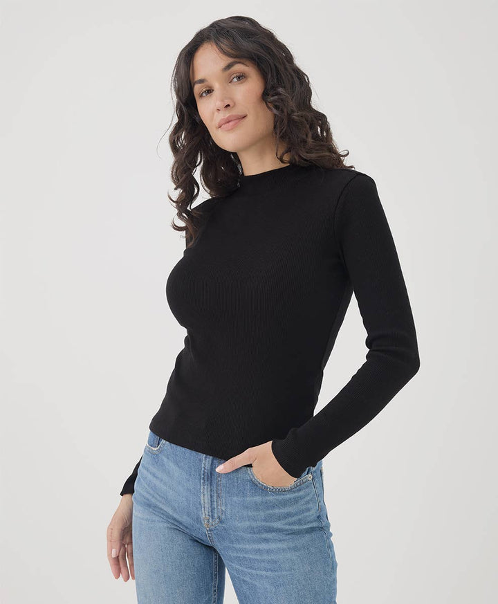 Women's Favorite Rib Mockneck Top - Echo Market