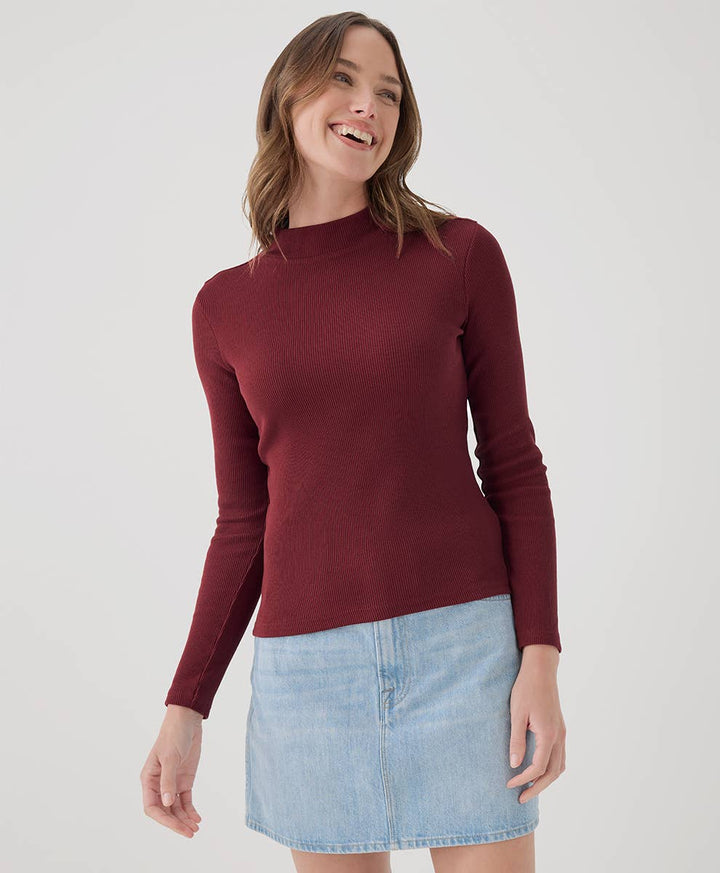 Women's Favorite Rib Mockneck Top - Echo Market