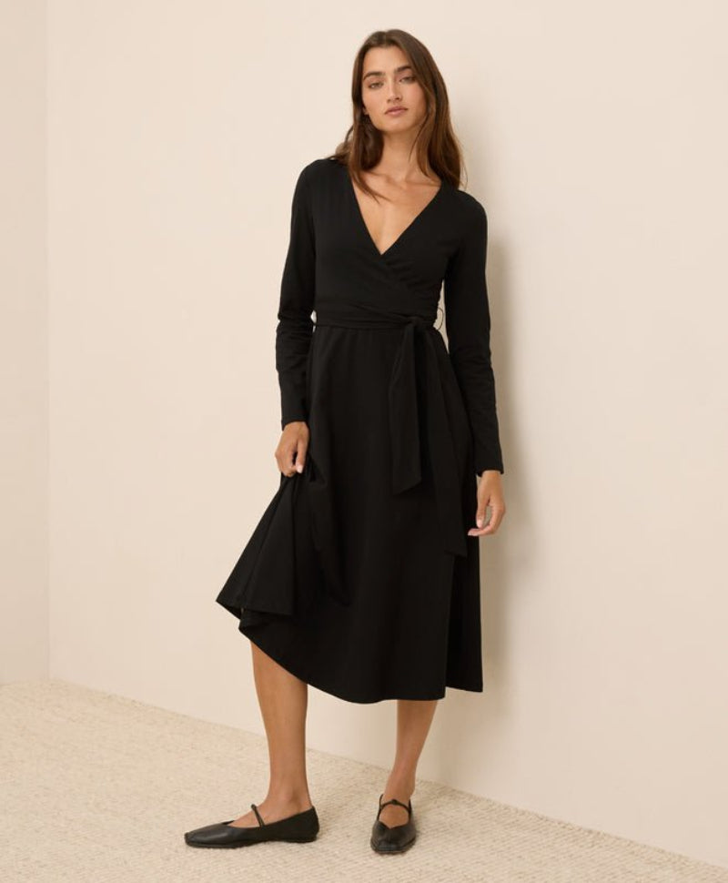 Women's Organic Fit & Flare Wrap Dress in Windsor Wine | Women's Large | Fair Trade by P A C T Women's Organic Fit & Flare Wrap Dress in Windsor Wine | Women's Large | Fair Trade by P A C T