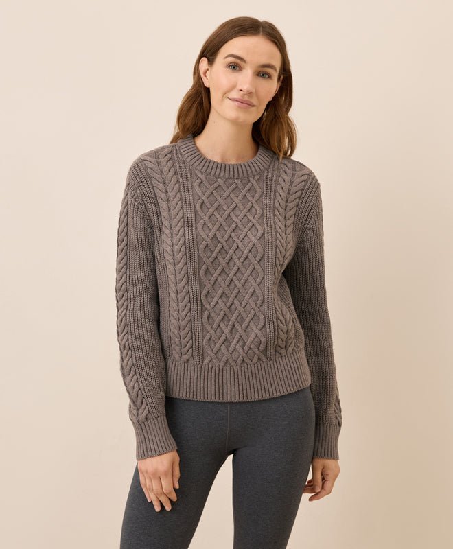 Women's Luxe Knit Cable Crew Sweater - Echo Market