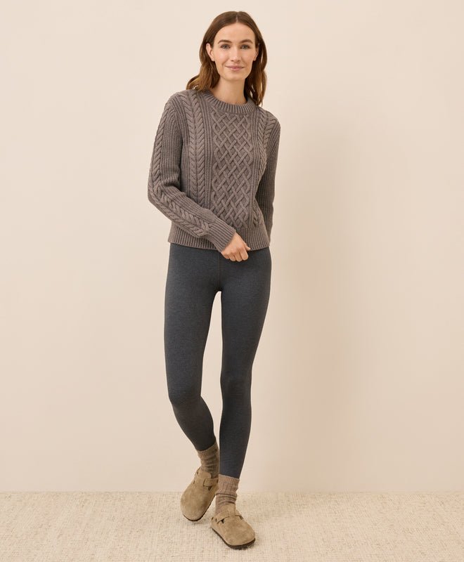 Women's Luxe Knit Cable Crew Sweater - Echo Market