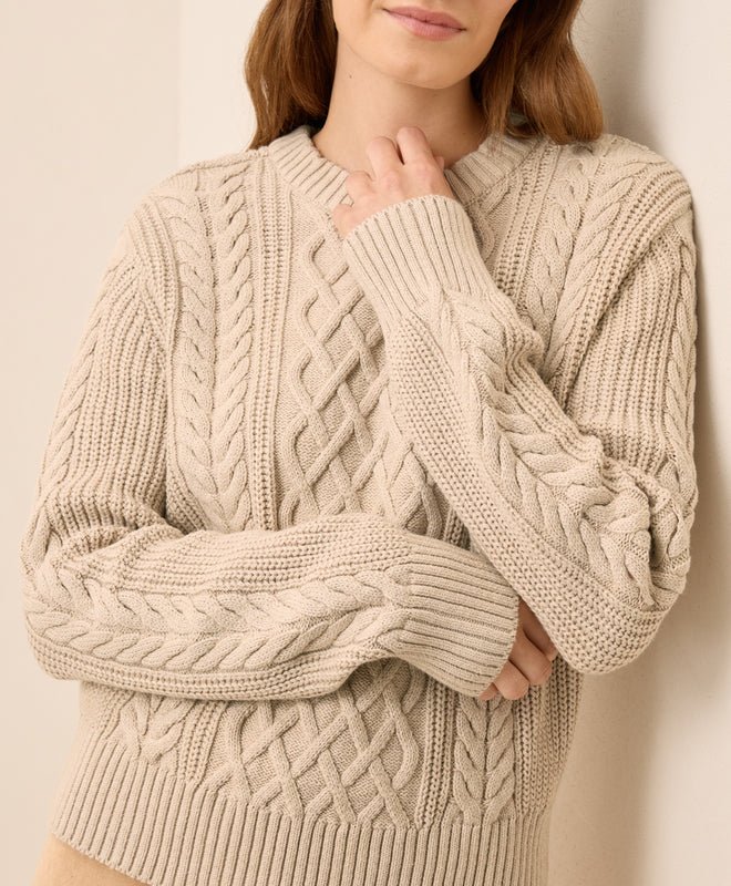 Women's Luxe Knit Cable Crew Sweater - Echo Market