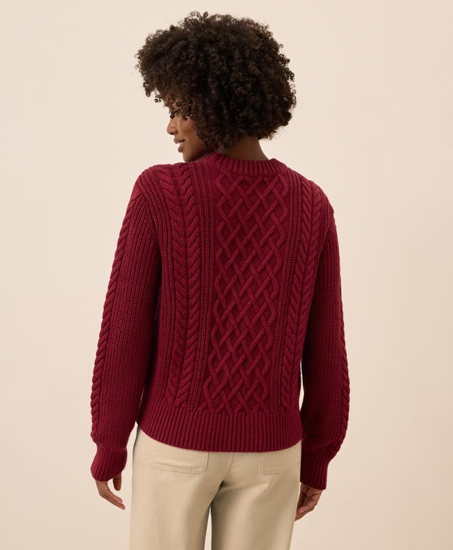 Women's Luxe Knit Cable Crew Sweater - Echo Market