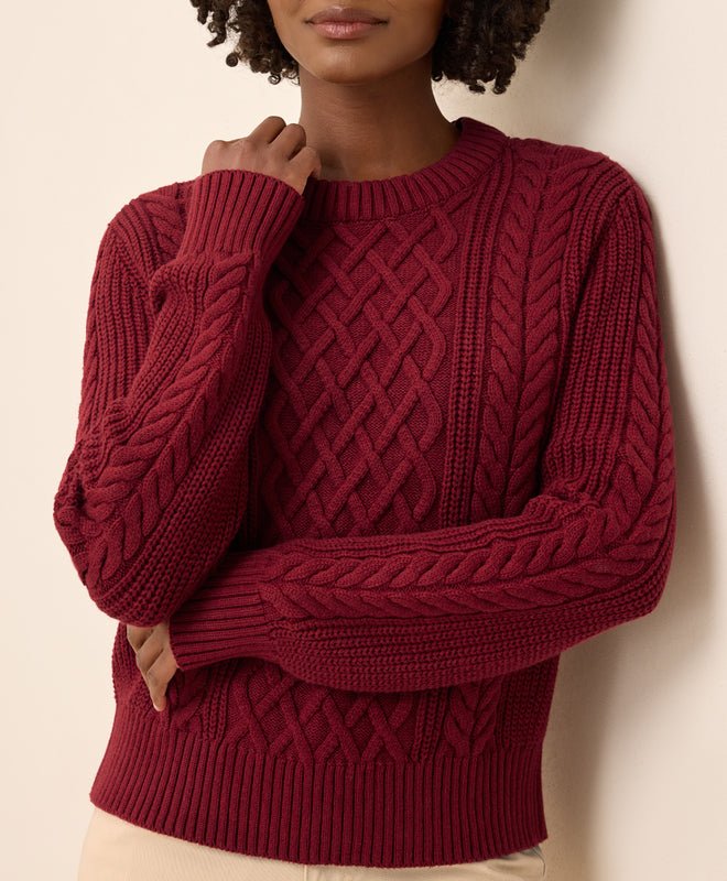 Women's Luxe Knit Cable Crew Sweater - Echo Market