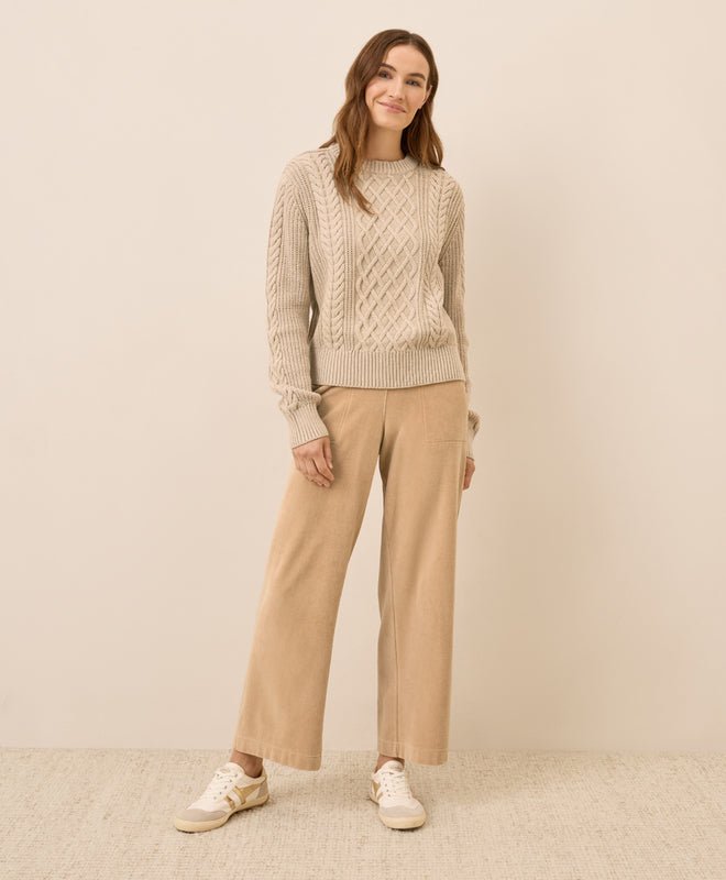 Women's Luxe Knit Cable Crew Sweater - Echo Market