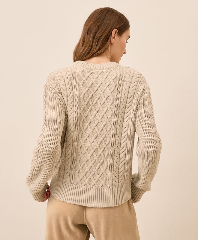 Women's Luxe Knit Cable Crew Sweater - Echo Market