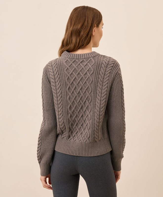 Women's Luxe Knit Cable Crew Sweater - Echo Market