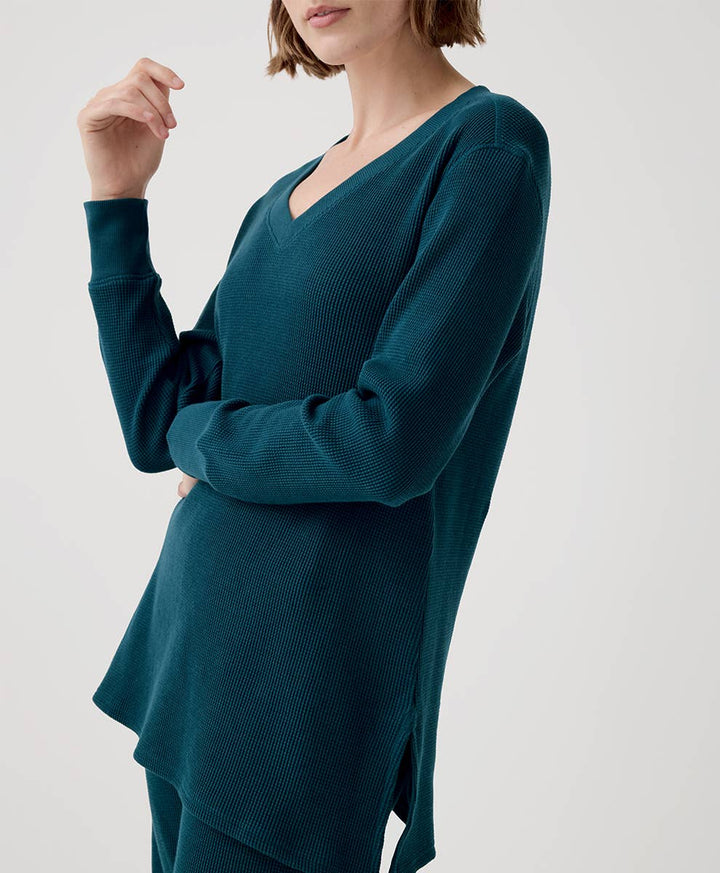 Women's Thermal Waffle V - Neck Tunic - Echo Market