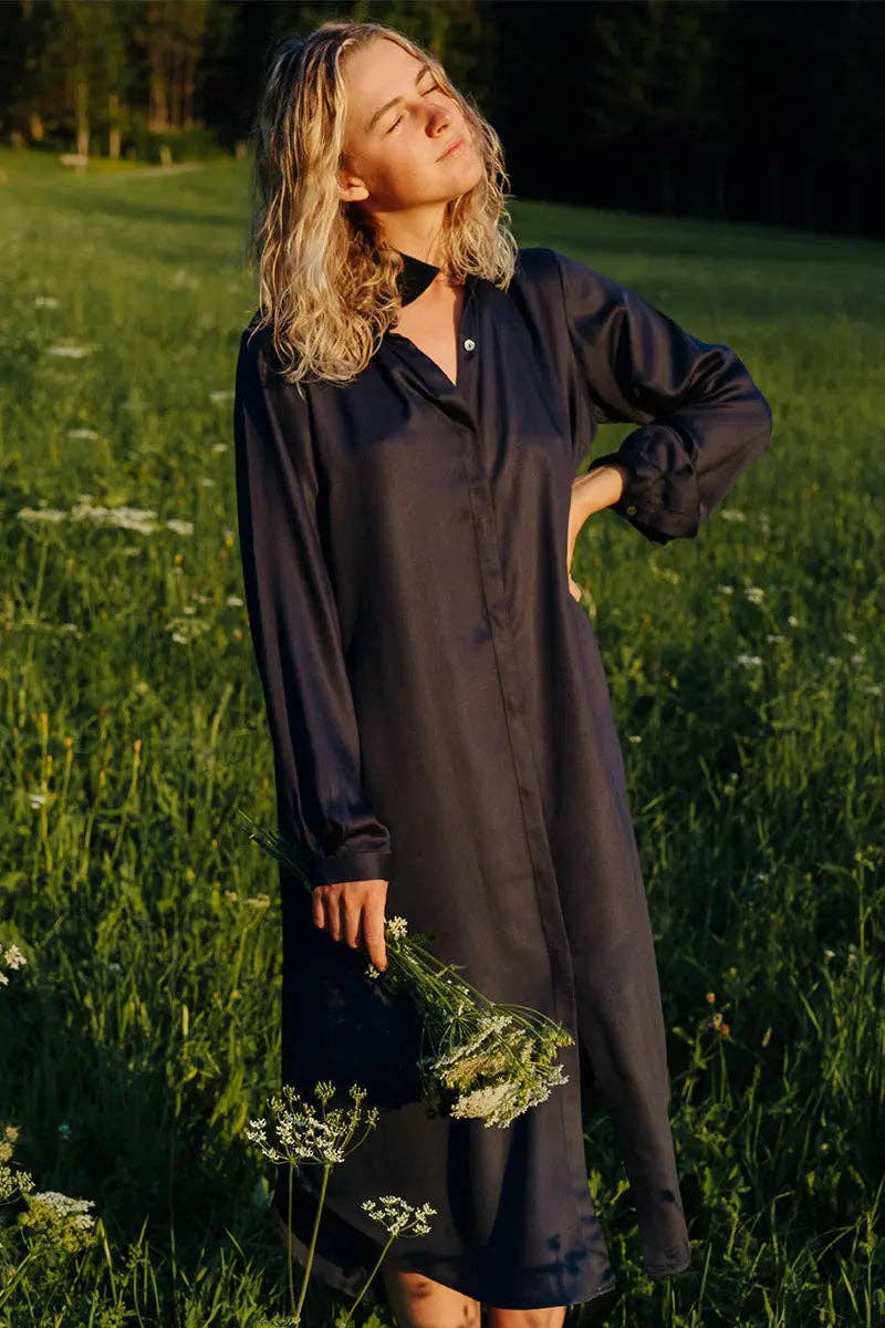 nomad clothing echo park エコパーク The Essential Shirt Dress | Black – Echo Market