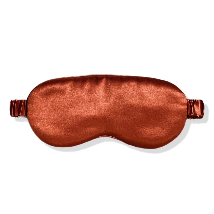 Organic Mulberry Silk Sleep Eye Mask -in rust.