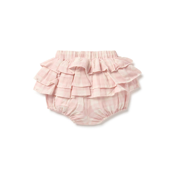 Pink Gingham Muslin Ruffle Bloomers - Echo Market