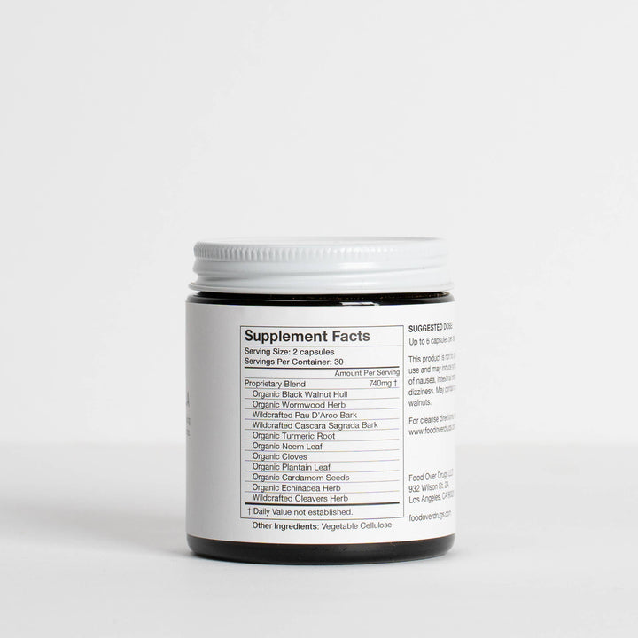 Supplement container with label on a white background