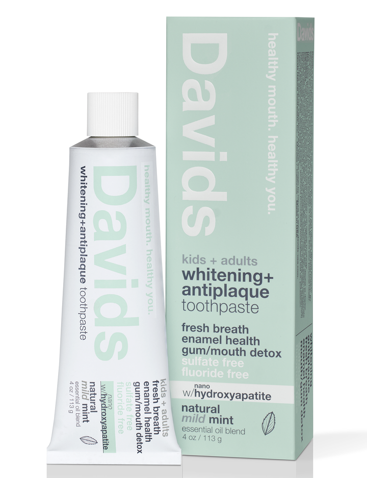 David's toothpaste tube and packaging on a white background