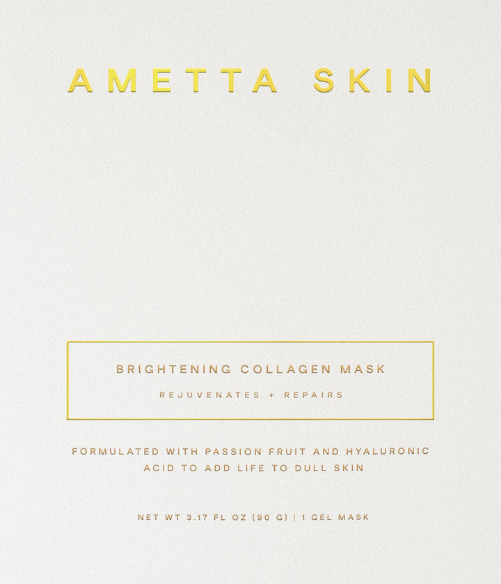 Ametta Skin brightening collagen mask packaging on a light gray background