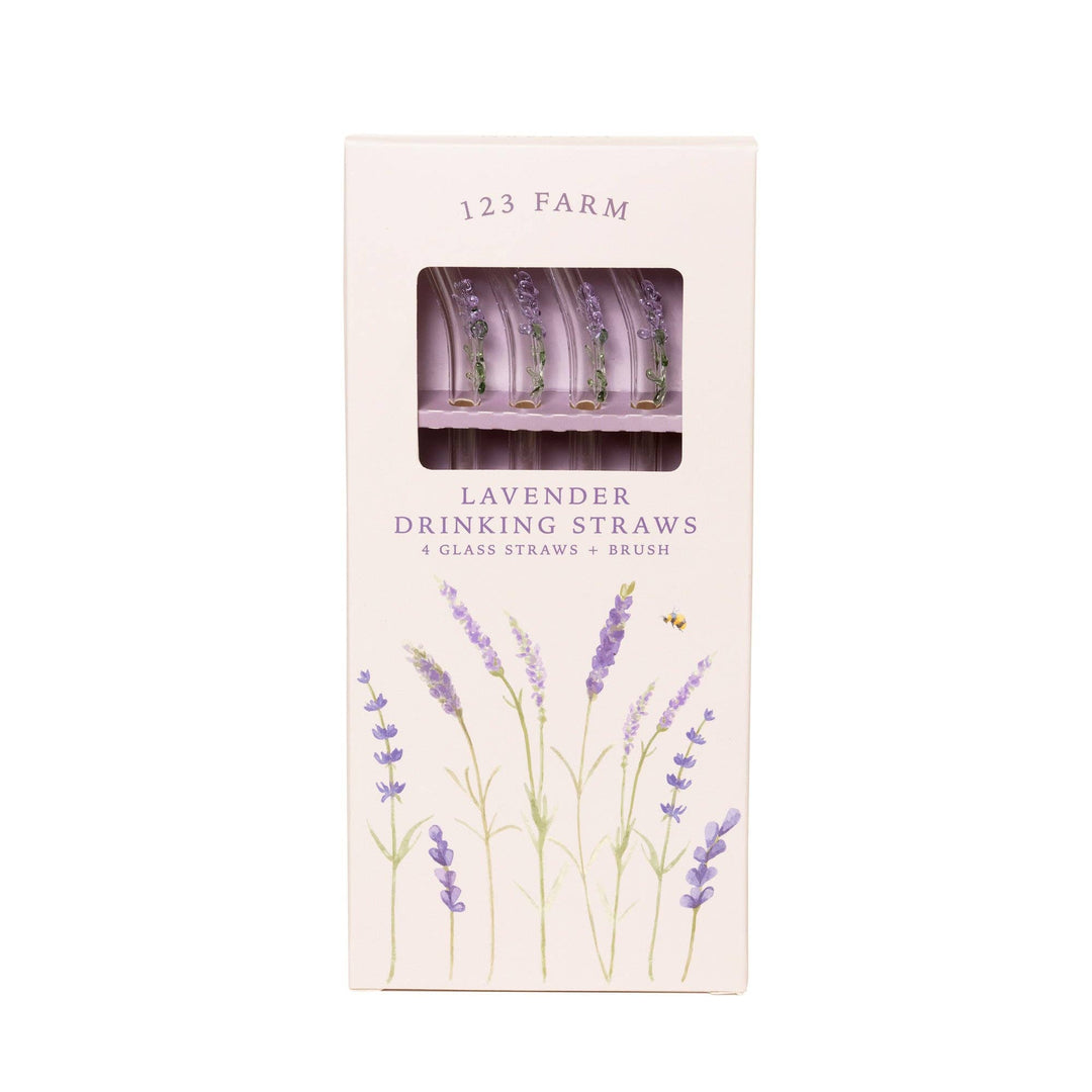 Glass Lavender Drinking Straws | 4-Pack