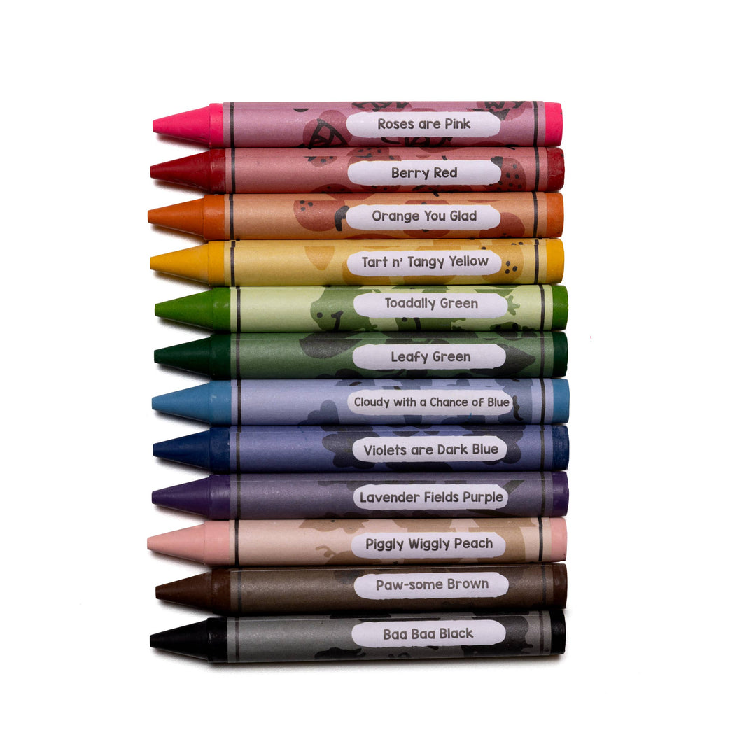 12 Beeswax Non-Toxic Crayons