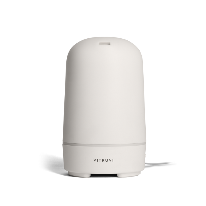 White Vitruvi diffuser on a white background