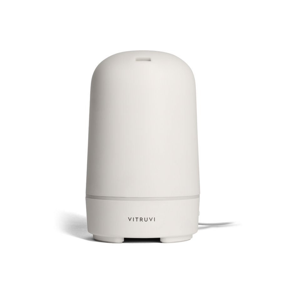White Vitruvi diffuser on a white background