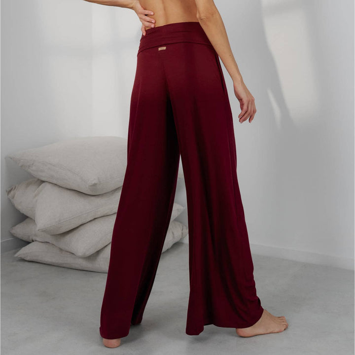 Soft Modal Rib Foldover Pant | Calliope Wine
