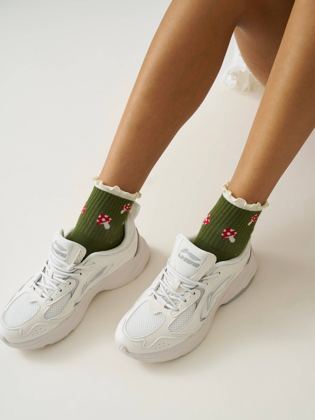 🍄 Mushroom Ruffle Grip Sock | Pilates Socks
