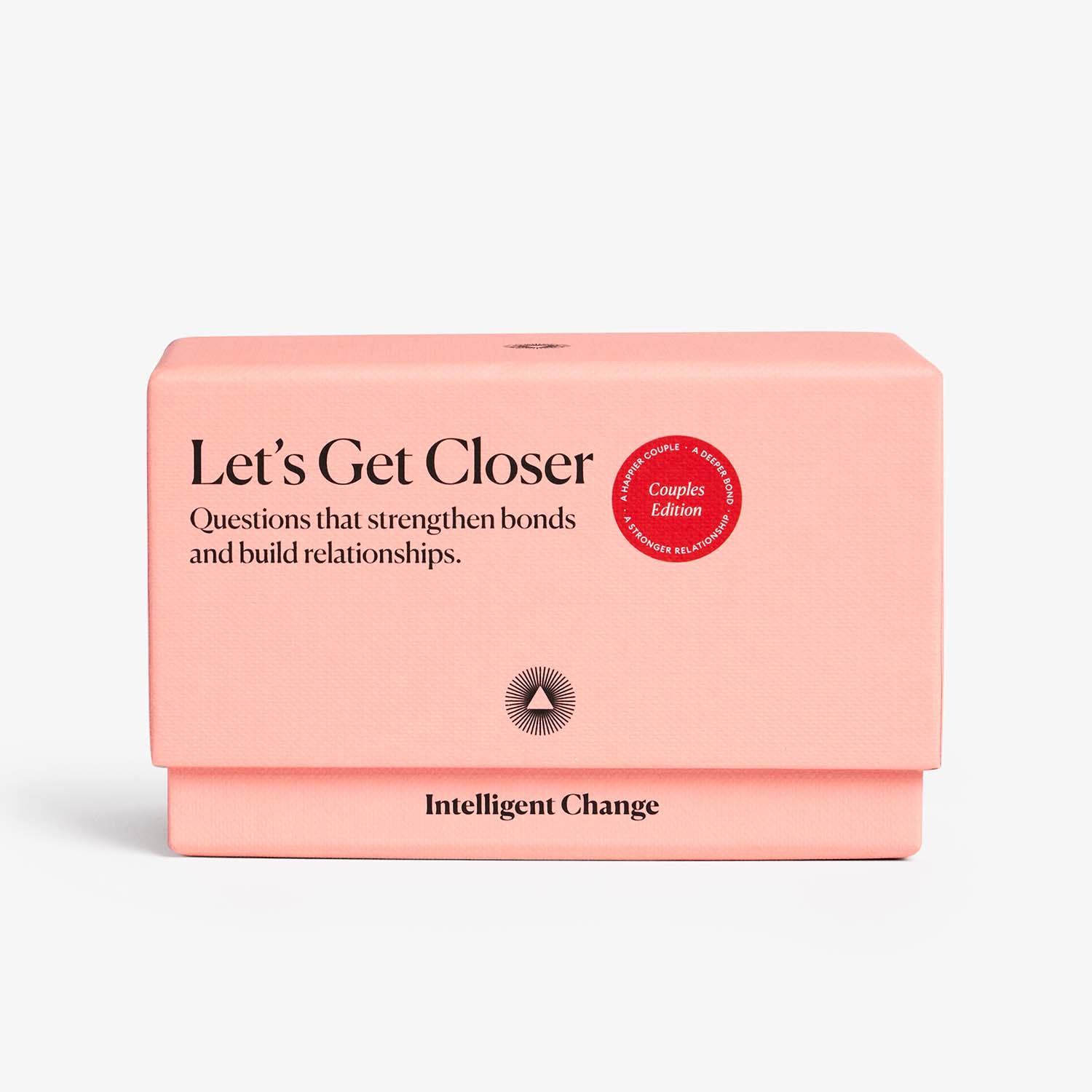 Pink packaging of 'Let's Get Closer' by Intelligent Change on a white background