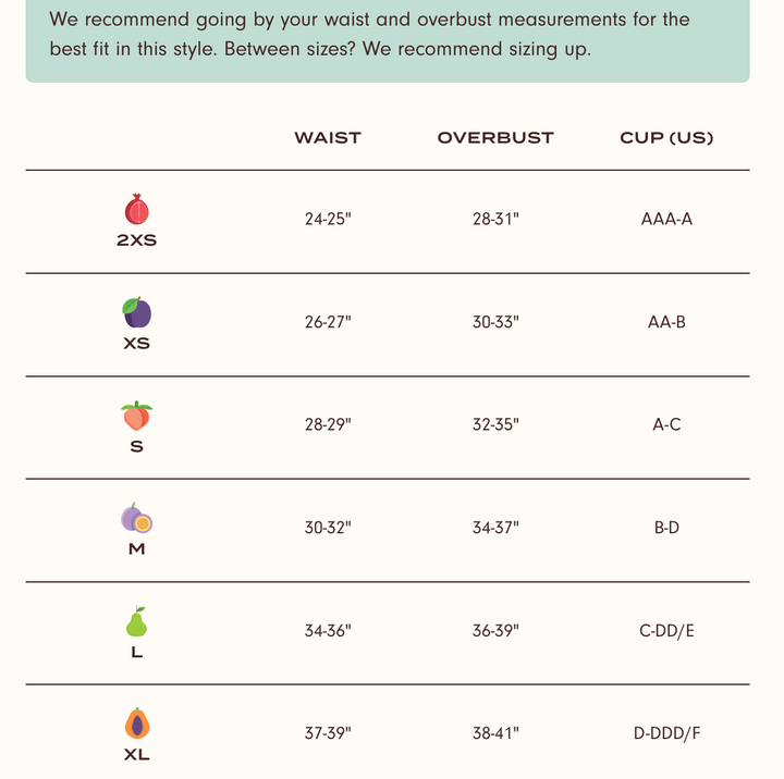 Size chart for women&