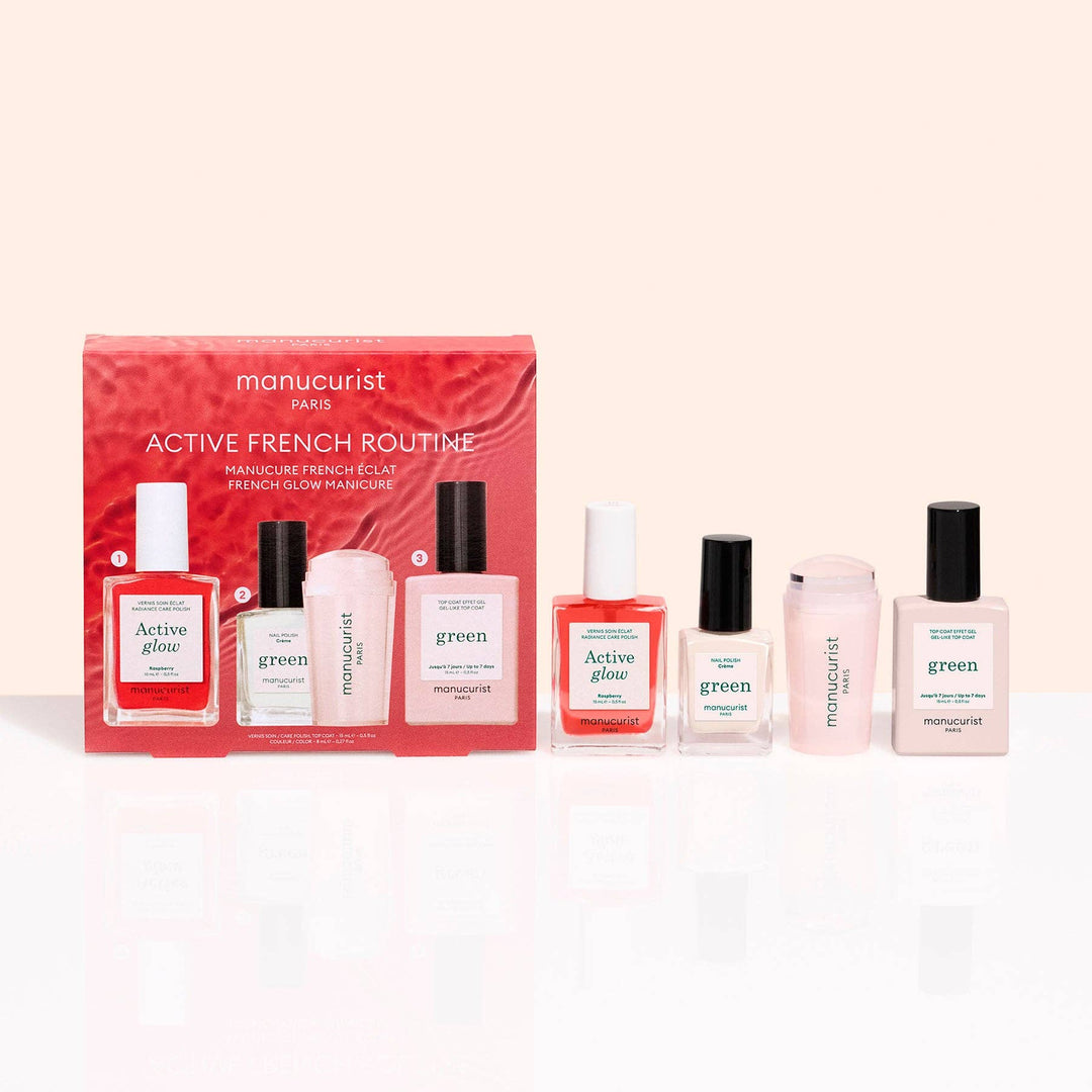 Manucurist nail polish set with a red box on a white background