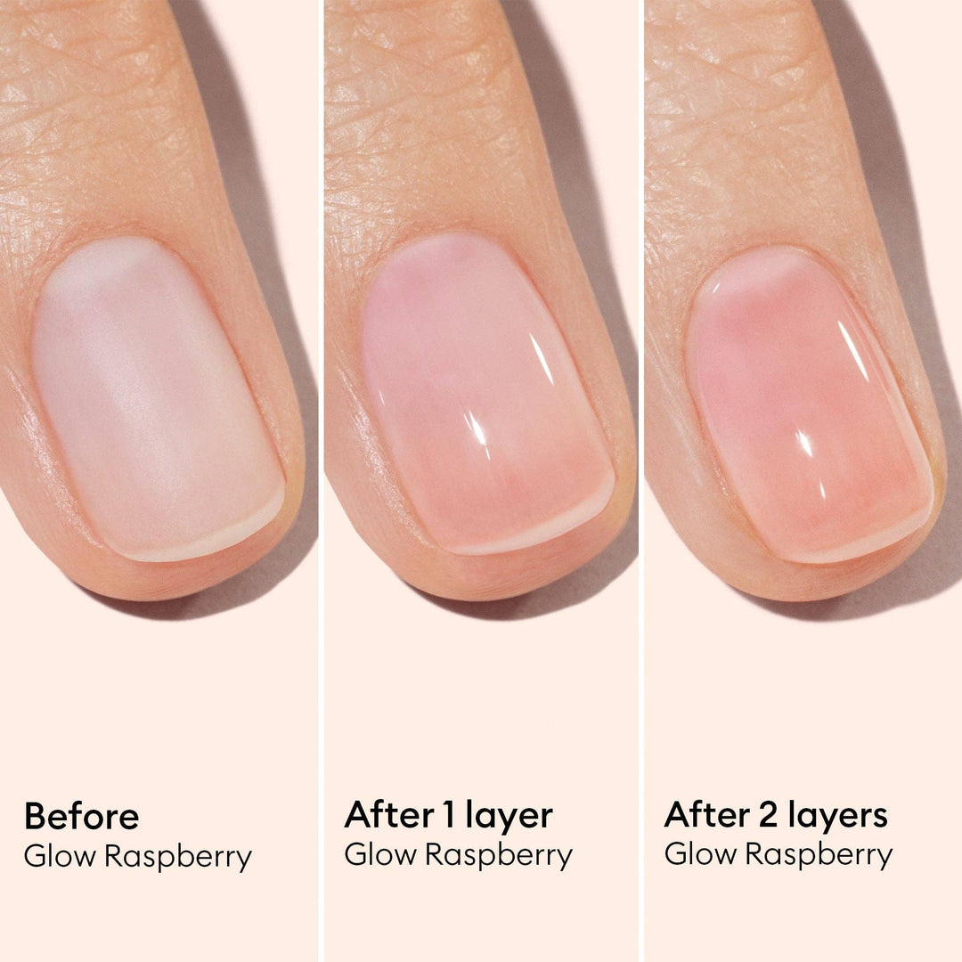 Nail polish application process showing &