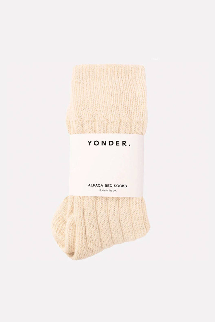 Alpaca Bed Socks | Cream - Echo Market