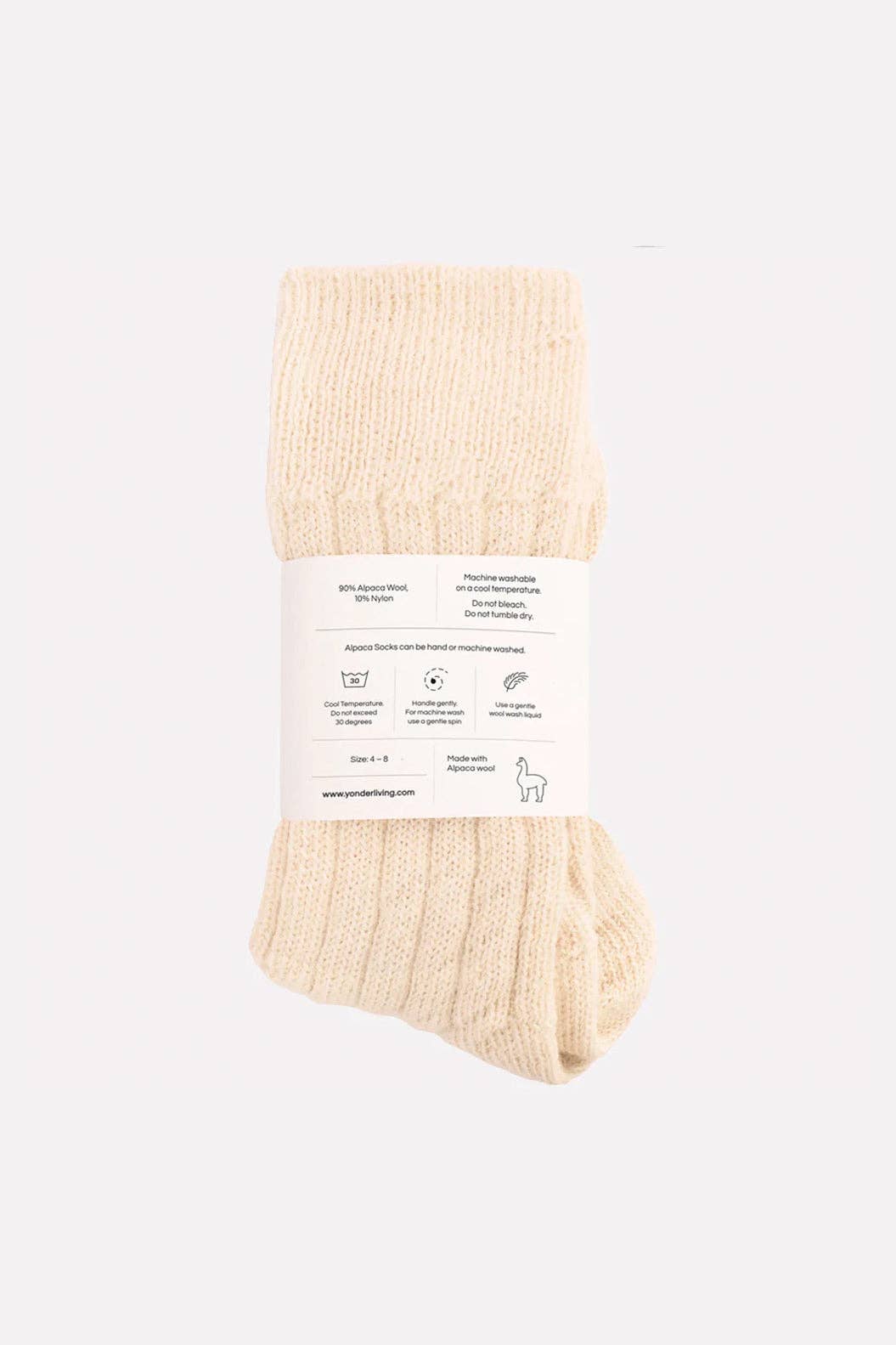 Alpaca Bed Socks | Cream - Echo Market