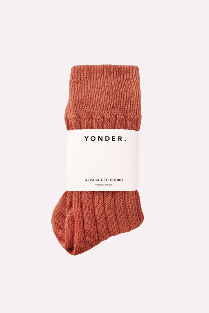 Alpaca Bed Socks | Rust - Echo Market