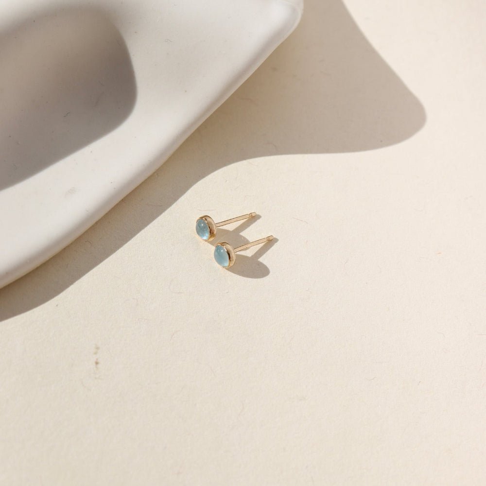 Aquamarine Studs | 14k Gold Fill - Echo Market