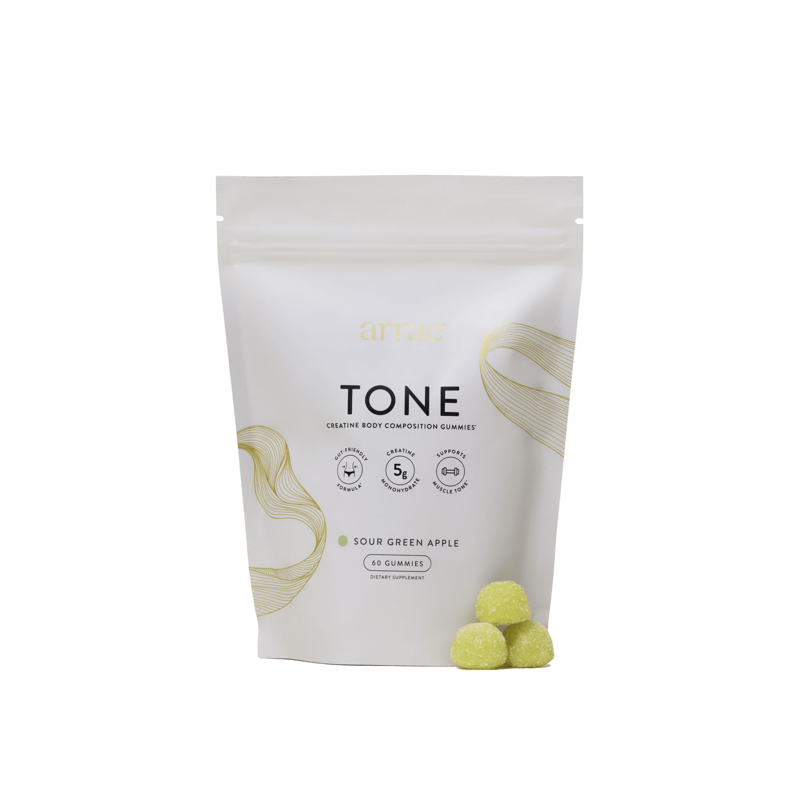 Arrae Tone Gummies | Sour Green Apple | 60 Ct. - Echo Market