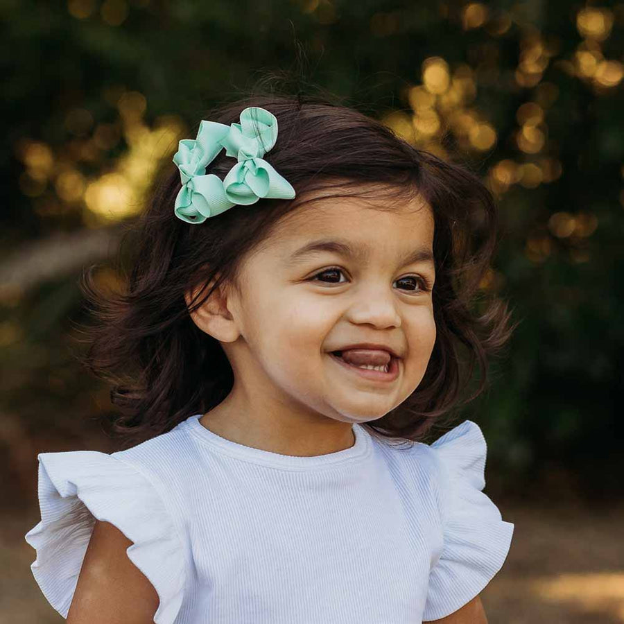 Baby Green Piggy Tail Hair Clips | Pair - Echo Market
