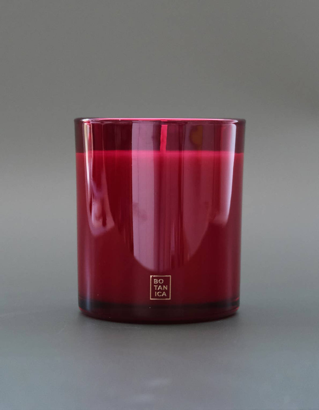 Red glass candle with &
