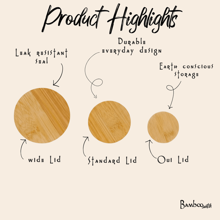 Bamboo Mason Jar Lids - Echo Market