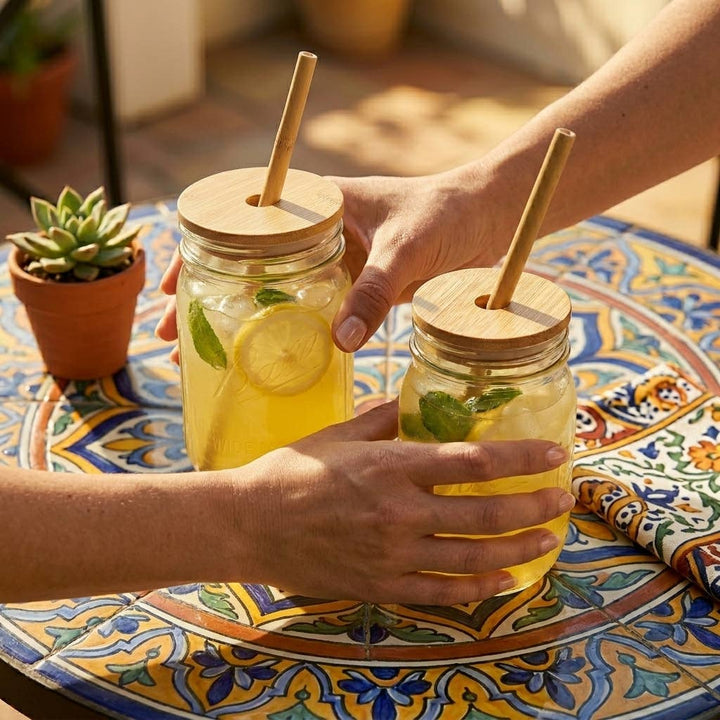 Bamboo Mason Jar Lids - Echo Market