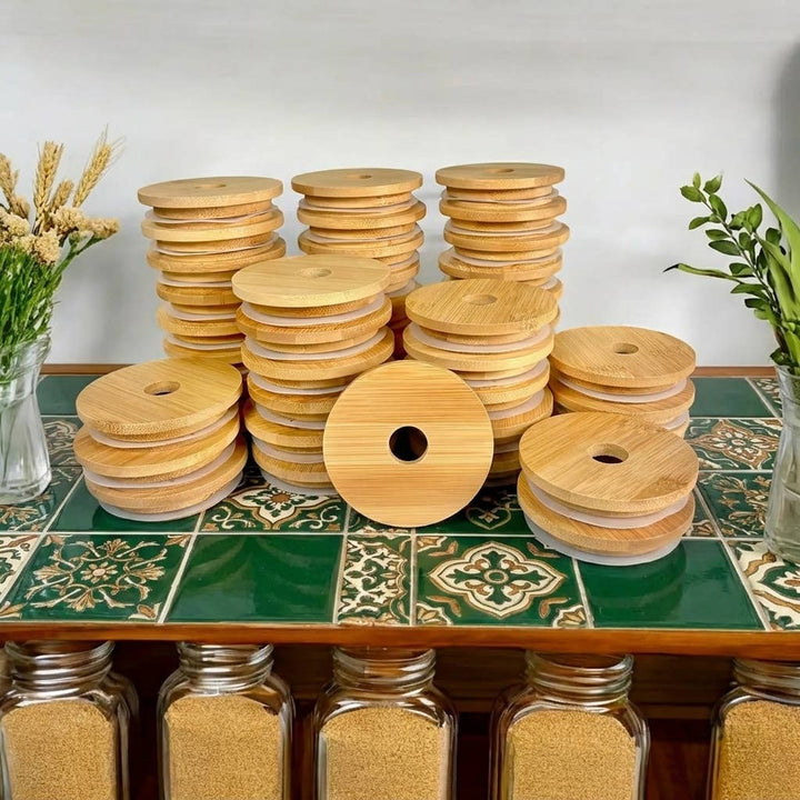 Bamboo Mason Jar Lids - Echo Market