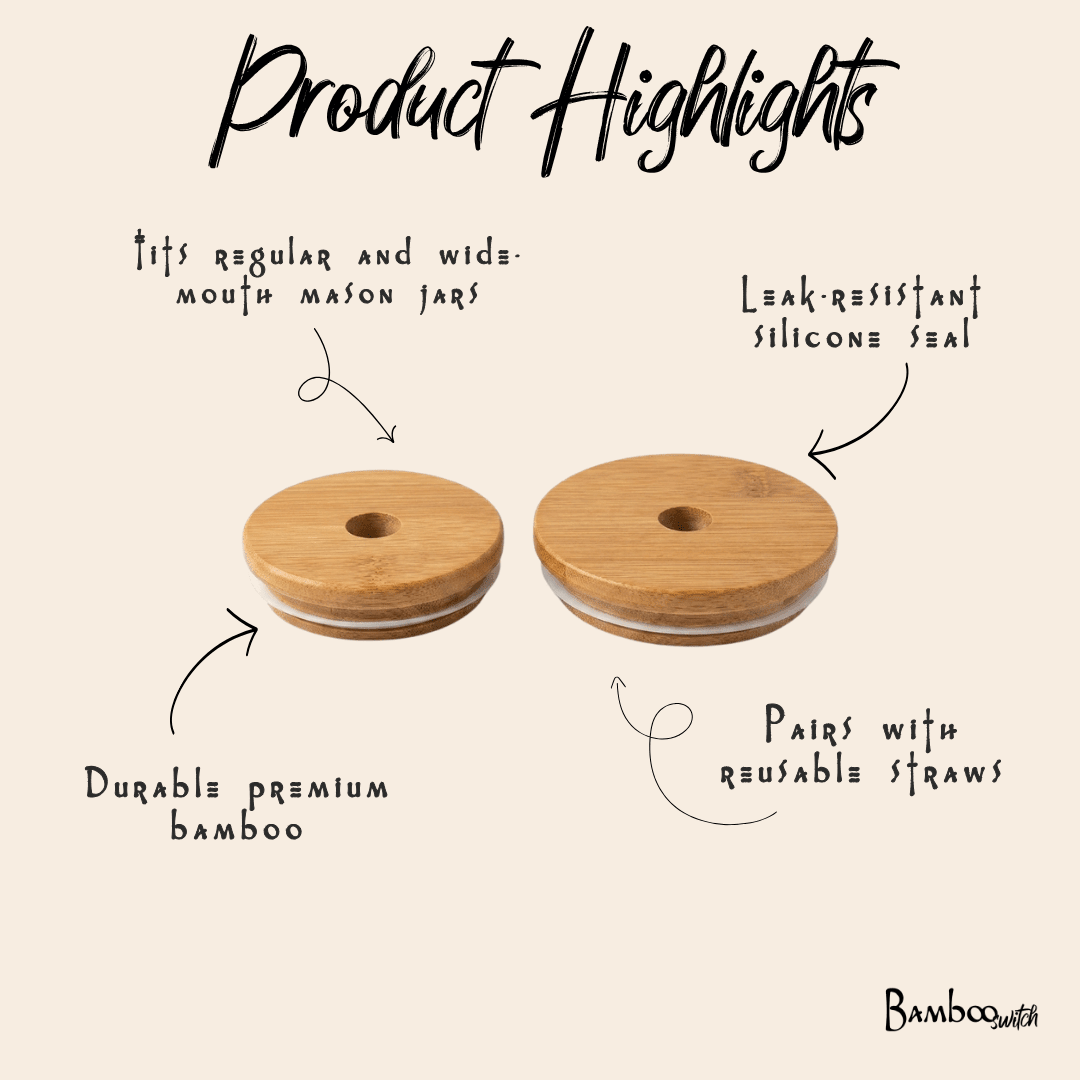 Bamboo Mason Jar Lids - Echo Market