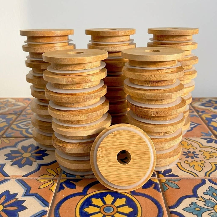 Bamboo Mason Jar Lids - Echo Market