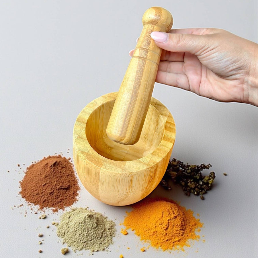 Bamboo Mortar and Pestle - Echo Market