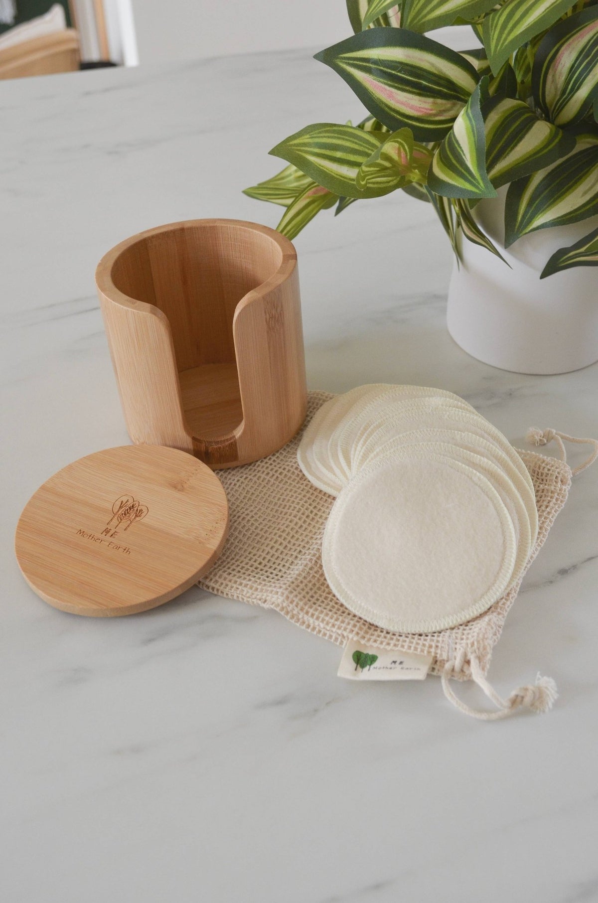 Bamboo Storage Box + Hemp Cotton Rounds - Echo Market