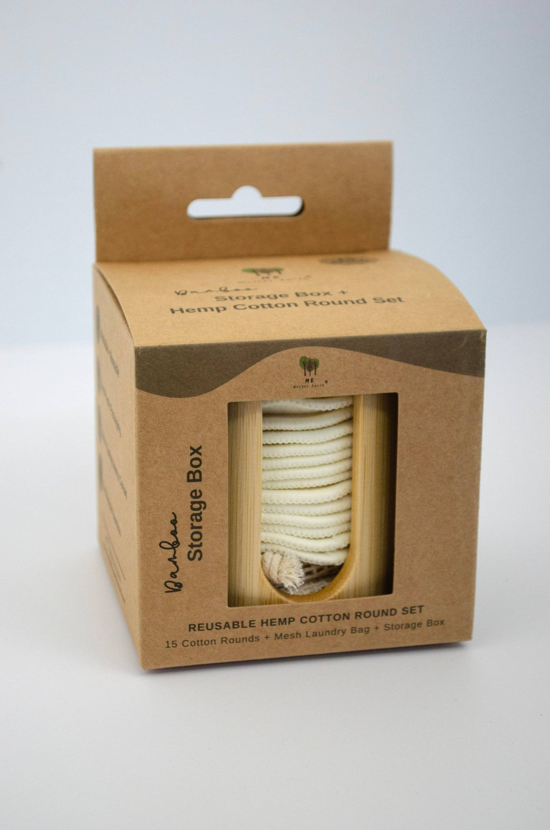 Bamboo Storage Box + Hemp Cotton Rounds - Echo Market