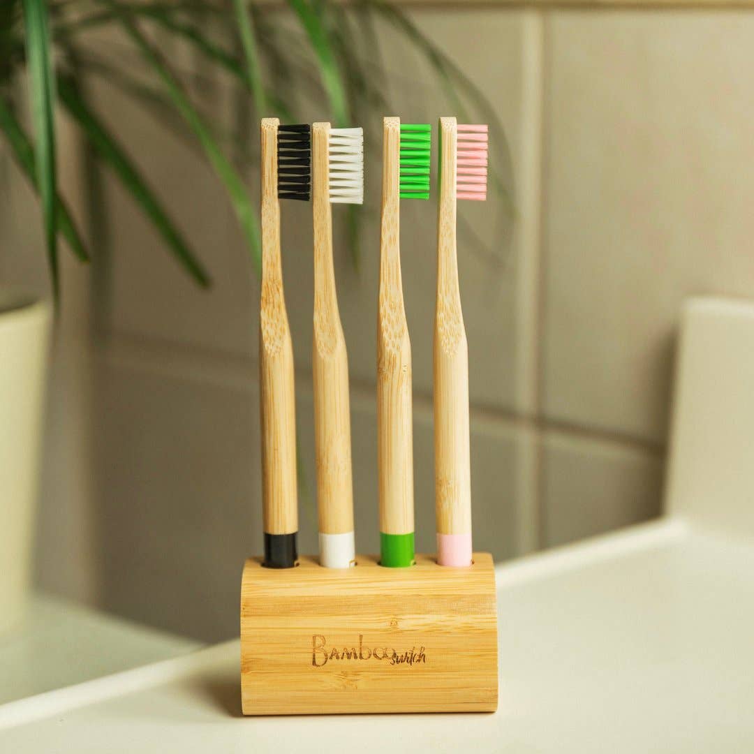 Bamboo Toothbrush Family Stand - Echo Market